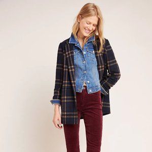 Anthropologie Jasmann Plaid Wool Coat